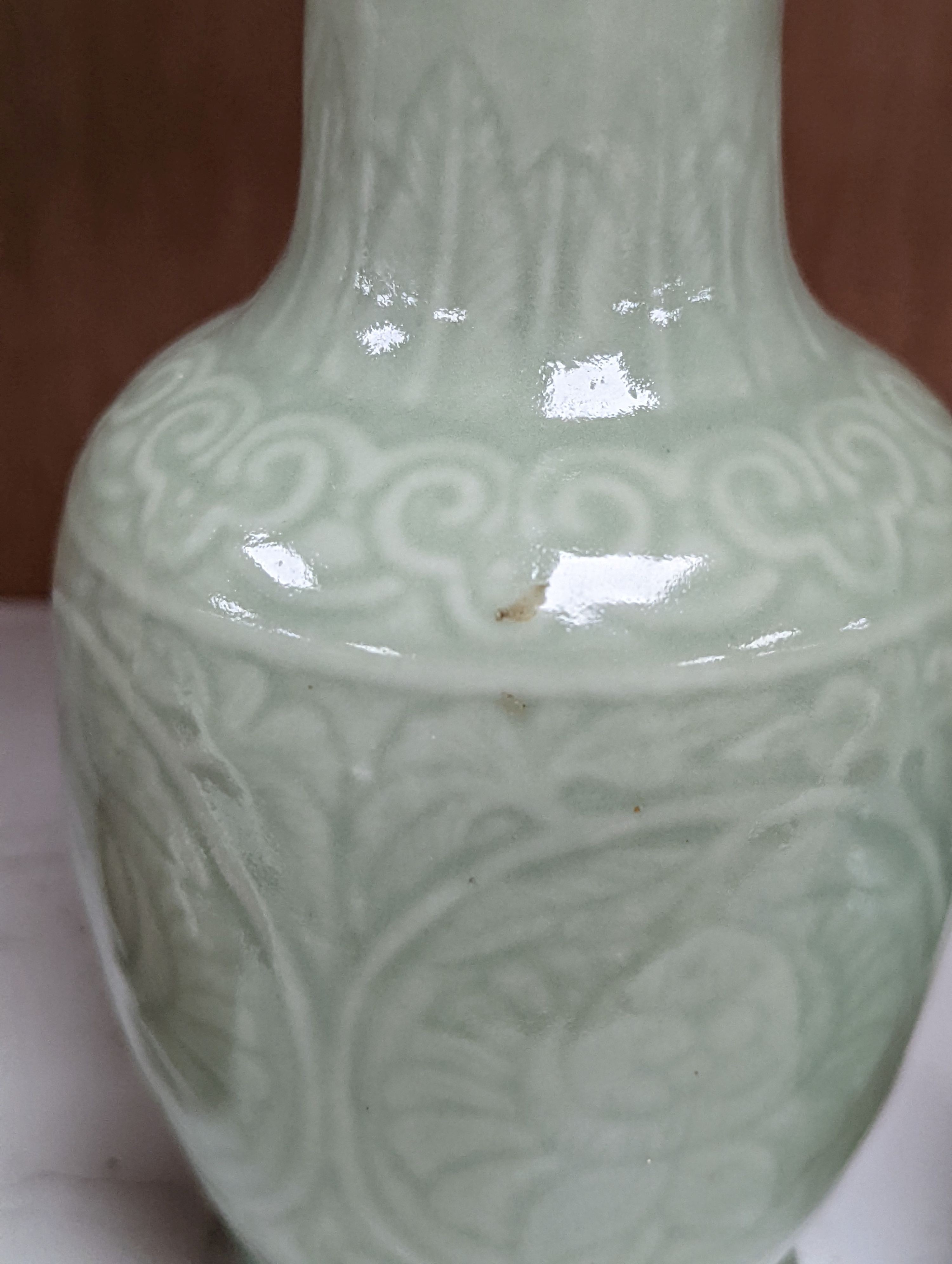 Three 19th Chinese monochrome glazed vases, with sang de boeuf, celadon and turquoise crackle glaze, tallest 21 cm
